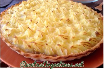 Pastel de papas con base te tarta