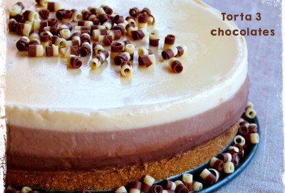 Postre tres chocolates torta 3 chocolates