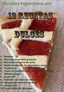 recetario 12 recetas dulces