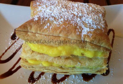 milhoja crema pastelera
