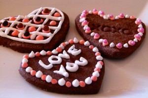 Galletas de chocolate para san valentin