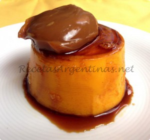 flan con dulce de leche