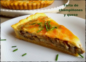 Tarta de champiñones y queso