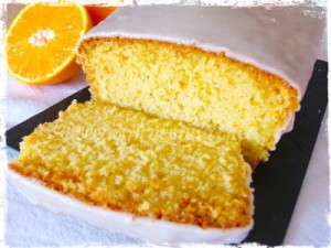 budín de naranja con glaseado