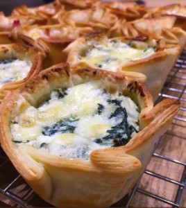 canastitas de ricota espinacas y queso