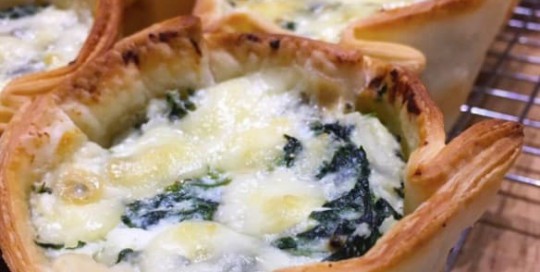 canastitas de ricota espinacas y queso