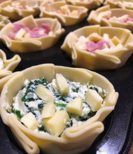 canastitas de ricota espinacas y queso