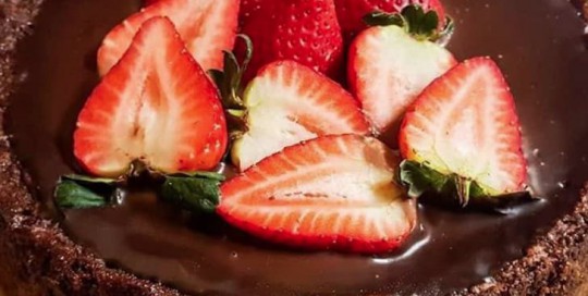 brownie y ganache de chocolate