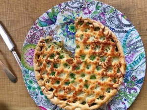 tarta cebolla caramelizada y zucchini