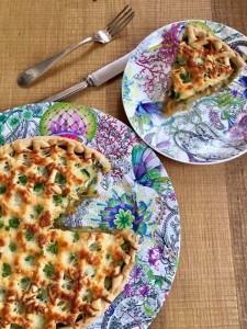 tarta cebolla caramelizada y zucchini