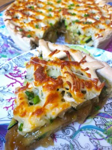 tarta cebolla caramelizada y zucchini