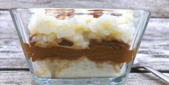 Arroz con leche con dulce de leche
