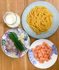 Pasta con salmón