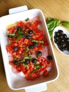 Filetes de pescado a la puttanesca